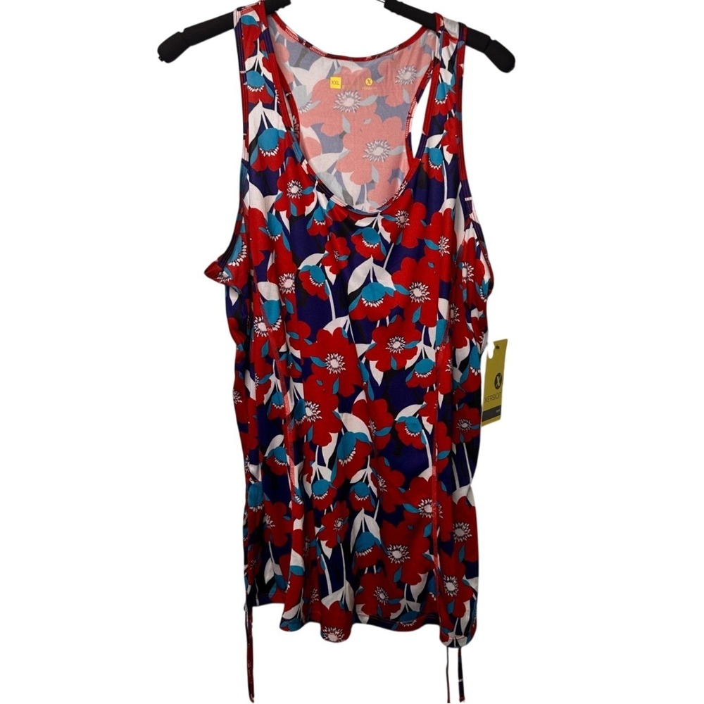NWT Quick Dri Plus Size Xersion Womens XXL Floral Tank Top Athleisure Activewear